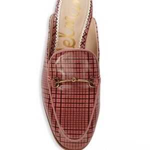 Sam Edelman Linnie Pink Plaid Slip on Loafers